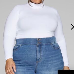 FTF NWT White Mock Neck Shirt Sz 4